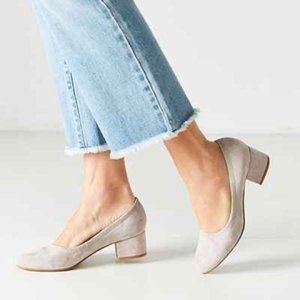 Jeffrey Campbell Bitsie heel in soft grey/rose suede 8.5